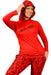 Women's Winter Hooded Pyjama Set with Soft Jacket and Heart Print Pants 0