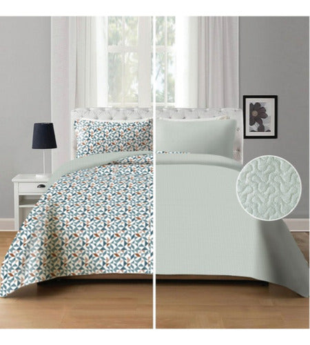 Gemma Home Reversible Summer Bedspread + Pillowcase 1 1/2 Size 5