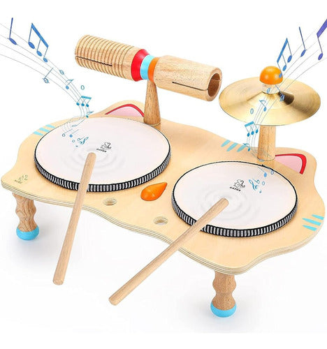 Oathx Kids Drum Set All In One Montessori Musical Instrument 0