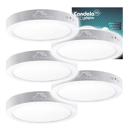 5 Round LED Ceiling Lights with 24W Cold Light Base Candela 7264 0