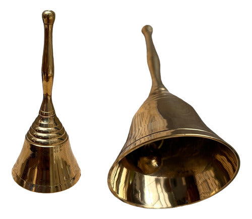 Pushkar Tienda: Campana Tibetana Metal Importada Himalaya Palo 14cm Cencerro 0