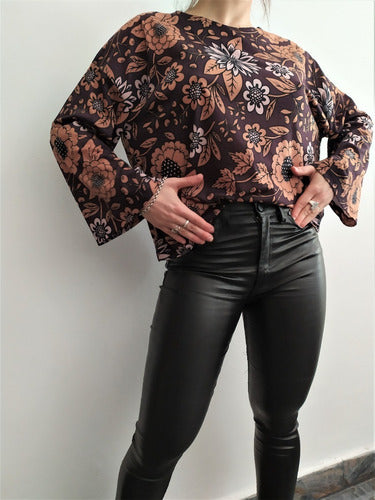 Oxford Long Sleeve Blouse with Wide Design 5