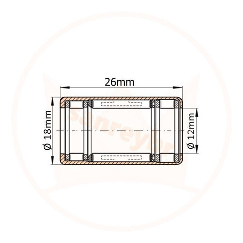 Kit 2 Rolamentos Hfl1226 Catraca De Agulhas Ø12 X Ø18 X 26mm 1