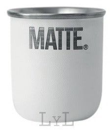 Mate White Stainless Steel With Flat Flat Straw - Full - Mate Acero Inoxidable Blanco Con Bombilla Chata Plana - Full