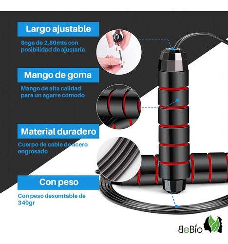 BE BIO Jump Rope with Weight for Indoor and Outdoor Fitness Training 4