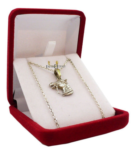 925 Sterling Silver and Gold Horse Pendant Necklace Set with Guarantee 2