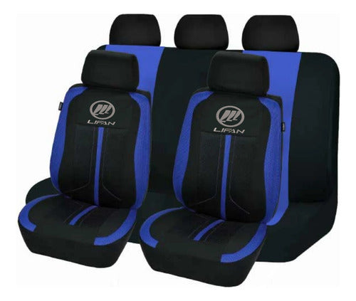 Best Car Seat Cover Black Blue Embroidered Logo 0