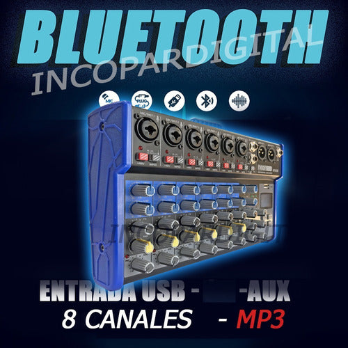 Mixer Consola Moon Grabación 8 Canales Bluetooth - Mse8 2