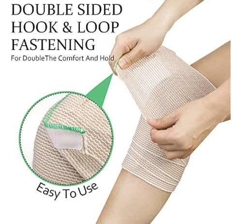 Pack of 6 Elastic 6-Inch Compression Bandages with Hook and Loop Closures 3