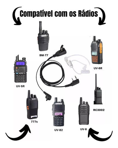 3 Fone De Ouvido Silicone Para Radio Cateter 777s Uv82 Uv5r 5