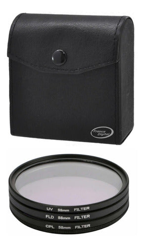 Franca Digital 58mm UV CPL FLD Lens Filter Kit for Canon, Sony, Nikon, Olympus 0