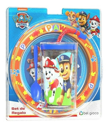 Nickelodeon Paw Patrol Gift Set Plate Cup Straw Blister Orig 1