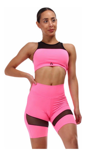 Ludmila Set: Top and Cycling Shorts Combo in Aerofit SW Tul Combination 10