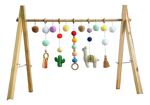 Nordic Montessori Wooden Handmade Crochet Baby Gym 3