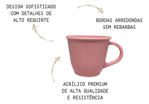 Cantinho Do Café 6 Xícara 85ml Rosas + Suporte E Bandeja 5