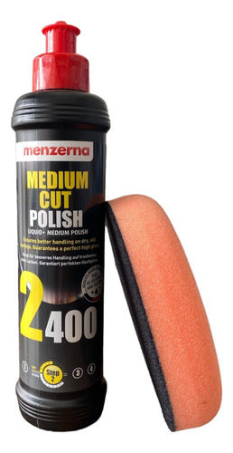 Menzerna Pasta Mc2400 250ml+Pad Corte Intermedio Naranja 5 1