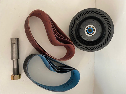 Complete Polishing Kit 150mm Pulley (Disk) + 9 Sanding Belts + 1/2 Adapter 2