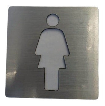 Amerzone Bathroom Sign Women 10x10cm Silver Acrylic Offer 2