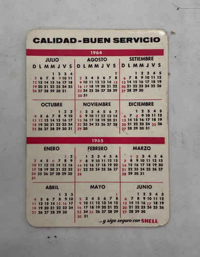 Antiguo Calendario De Bolsillo Shell Futbol 1964 1