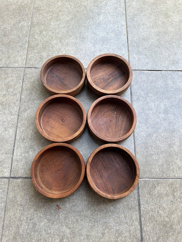 Set X6 Cazuela Plato Algarrobo Locro Humita Madera  15 X 5cm 3