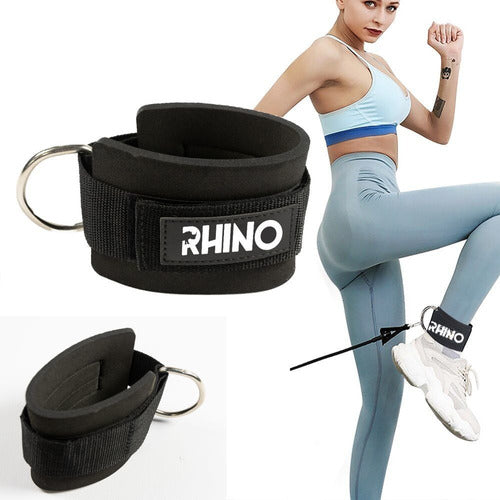 Rhino Crossover Pulley Machine Ankle Strap - EVA Foot Grip 0