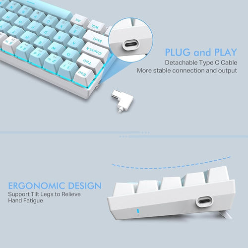 Teclado Mecánico Para Juegos Edjo 60%, Teclado Para Juegos N 4