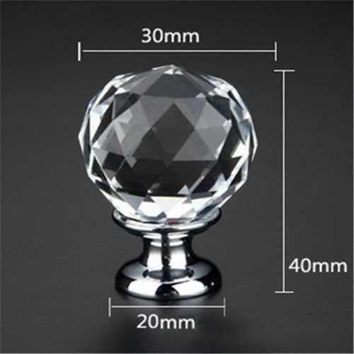 Tirador Cristal Facetado Para Cajón. Esfera. Diamante, 1