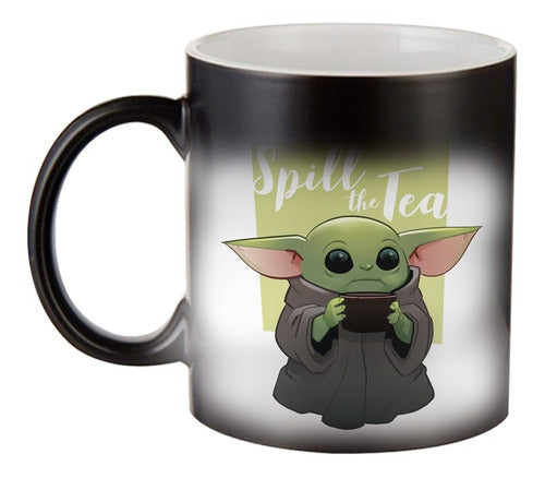 Taza Mágica Personalizada De Cerámica - Yoda Baby 0