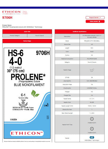 Sutura Prolene 4-0 Ethicon 9706h 1