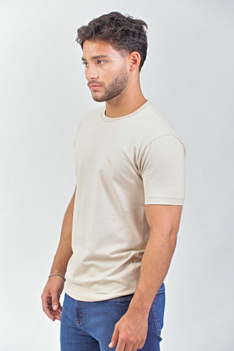 Men's Beige Slim Fit Lycra Jersey T-shirt, Bravo J.T.S Up to 3XL 3