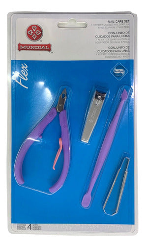 Mundial Kit Flex Nail Care Violet 4 Pc 0