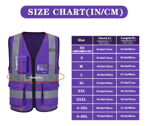 A-safety - Chaleco De Seguridad Reflectante Morado, Chaleco 1