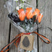The Original Wooden Rose Halloween Black and Orange Flower Bouquet 1 Dozen 3