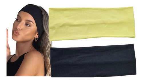 Pack of 2 Wide Elastic Cloth Headbands Ideal for Sports/School 5