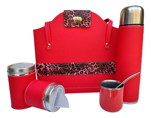 Regaleria Wendy Set Matero Rojo Kit Completo Cartera Con Herraje Termo 1 L 0