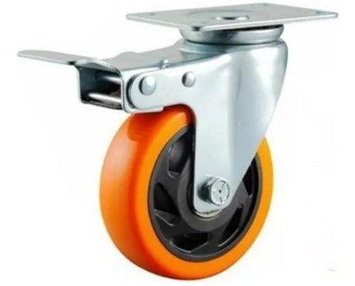 Oxen Polyurethane Wheels 75mm - 2 Fixed and 2 Swivel with Brake 1