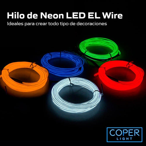 1 Meter Neon LED El Wire Light Cable Tuning Pilas 3V 26