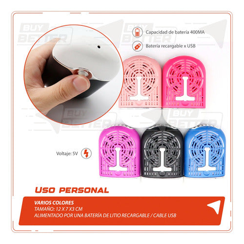 Portable Rechargeable USB Nail and Eyelash Fan Dryer 7