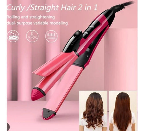 2-in-1 Hair Straightener and Curling Iron for Styling Waves and Curls 4