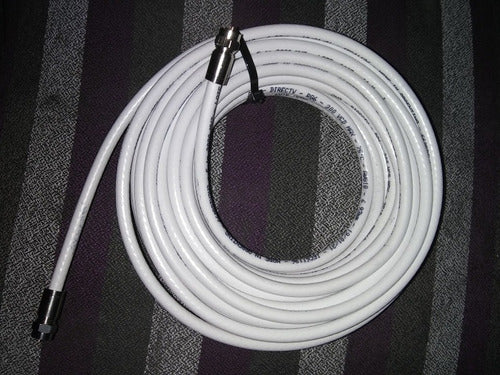 Cabletech 60 Metros Cable Coaxial RG6 Blanco Conectores Crimpados 1