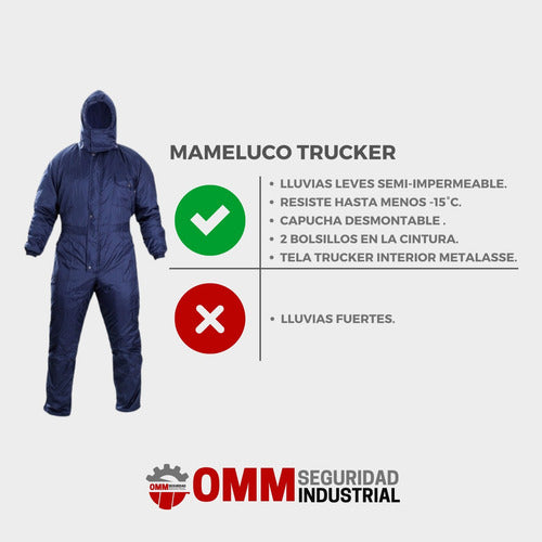 OMM Seguridad Industrial Mameluco Térmico Grueso Fabrica Trucker Frío Extremo 4