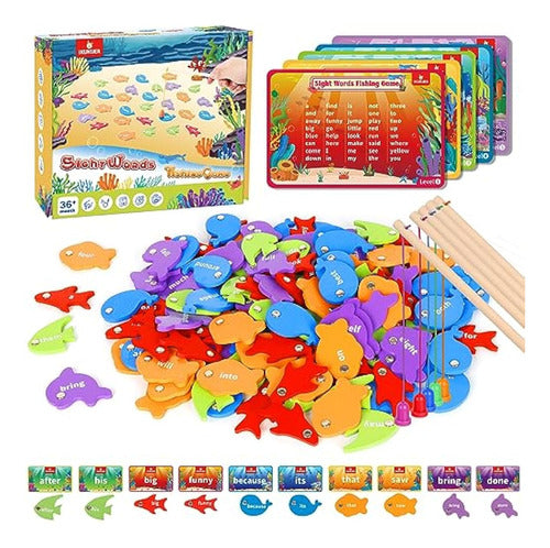 456-Piece Wooden Magnetic Fishing Toy Set 0