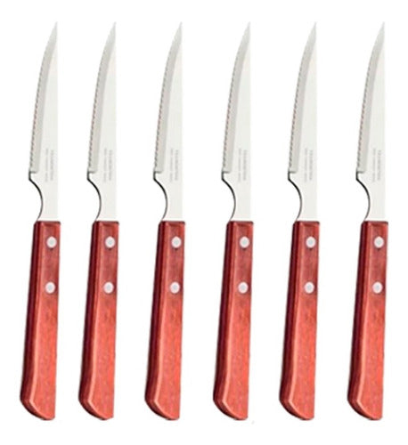 Tramontina Polywood X6 Knife Set - Steel & Wood Cutlery 0