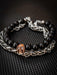 Skull Factory Joyas Pulsera Calavera Dj Doble Onix Y Acero Modelo Exclusivo 1