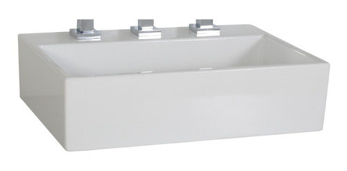 Gulliart Inter Ceramic Countertop Sink 3 Faucet Holes 42x31cm White 0