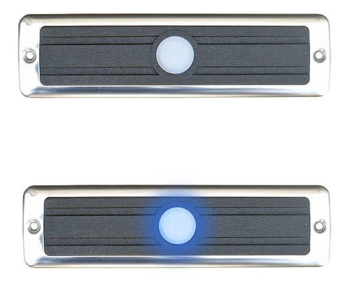 HERBY® Stainless Steel Step with LED and Rubber 57 X 213mm Blue LED Light 1