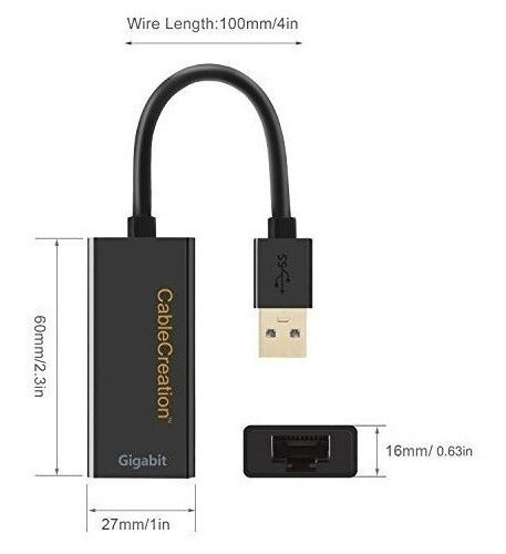 Usb A Ethernet, Adaptador De Red Usb 3.0, Cablecreation Usb 3