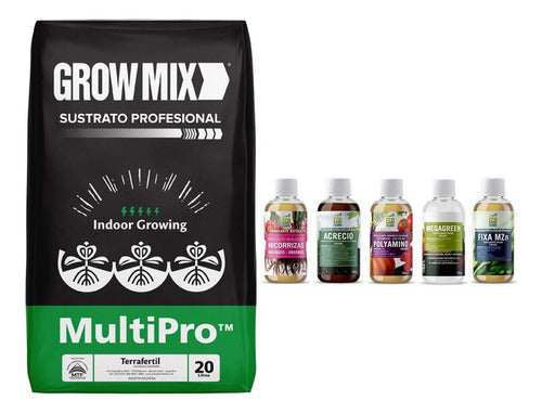 Terra Fértil Sustrato Growmix Multipro 20lt Ecomambo Combo Fertilizantes 0