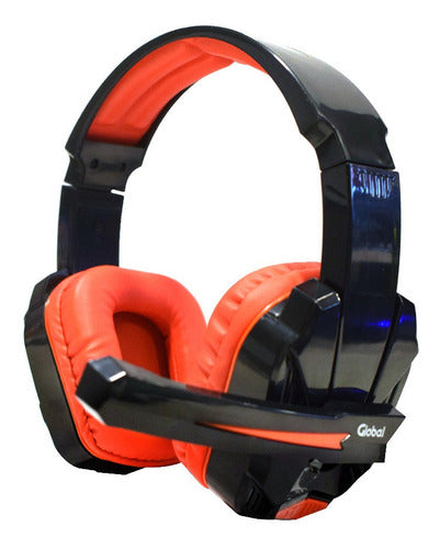 Global Electronics Gamer Headset with Microphone and Lights Black/Red EPGMR137 0