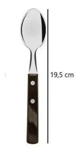 Set of 6 Table Spoons Polywood Tramontina Oak Handle 1